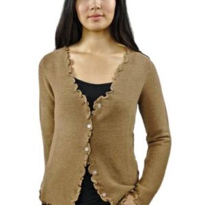Jannico Damen Alpaka Strickjacke mit Knöpfen – Edler Cardigan aus Naturfaser
